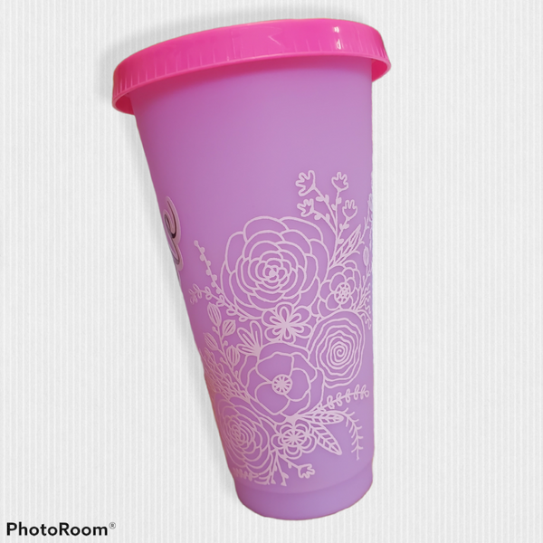 Floral Lace 24oz Color Change Cold Cup