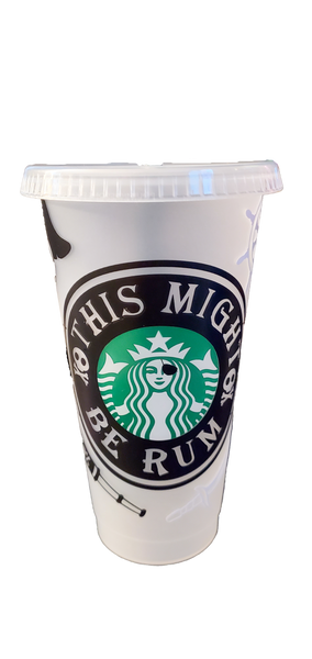 Pirate Themed Starbucks Venti (24oz) Reusable Cold Cup