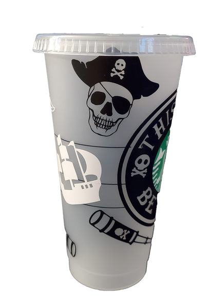 Pirate Themed Starbucks Venti (24oz) Reusable Cold Cup